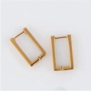 New! Madewell 14K Gold Plated Square Huggie Earrings NWOT